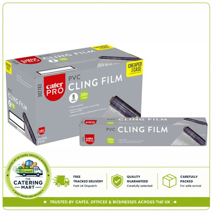 CaterPro PVC Cling Film 300m x 450mm | Case of 9 | Wholesale