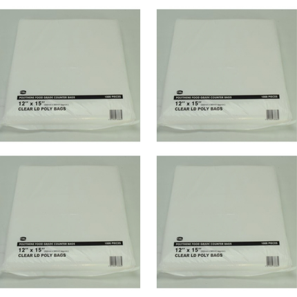 FyNite Clear Food Grade Polythene Counter Bags 4 x 1000 12 x 15 inch