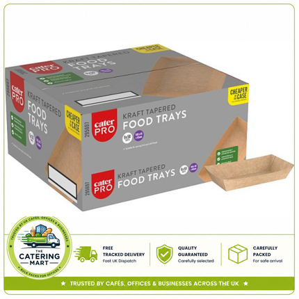 CaterPro 50 Kraft Tapered Food Trays | Wholesale Food Packaging