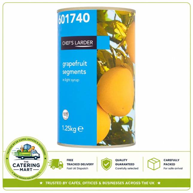 Chef's Larder Grapefruit Segments in Light Syrup 1.25kg catering tin of sweet and tangy grapefruit segments