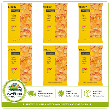 Chef's Larder Lightly Salted Tortilla Chips 6 x 454g bulk wholesale case