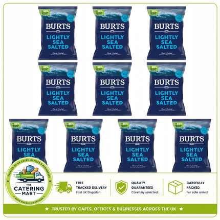 Burts Lightly Sea Salted Hand Cooked British Potato Chips 10 x 150g bulk wholesale case