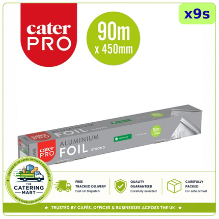 CaterPro Strong Aluminium Foil 450mm x 90m 9 rolls wholesale catering foil