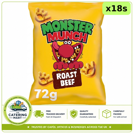 Walkers Monster Munch Roast Beef Crisps 18 x 72g wholesale case