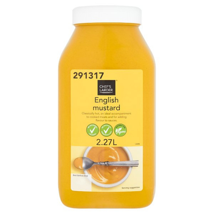 Chef's Larder English Mustard 2.27 litre wholesale catering mustard container