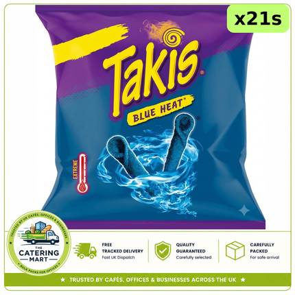 Takis Blue Heat Chilli and Lime flavour corn snacks wholesale case containing 21 x 55g packs