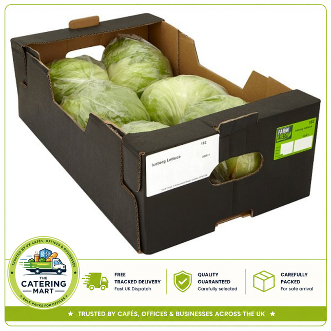 Farm Fresh Iceberg Lettuce 6 pack of fresh crisp iceberg lettuces for salads, burgers, sandwiches, wraps and catering