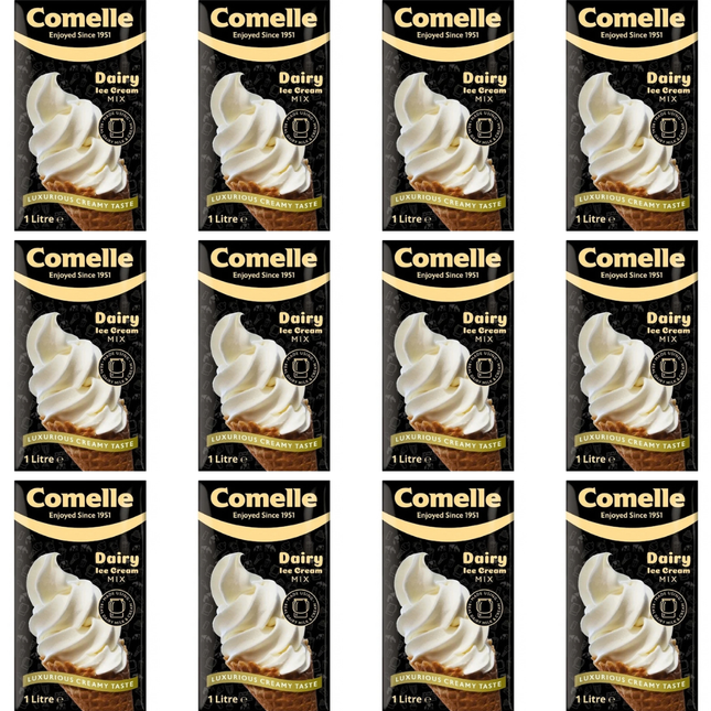 Comelle Dairy Ice Cream Mix 12 x 1 litre bulk soft serve ice cream base case