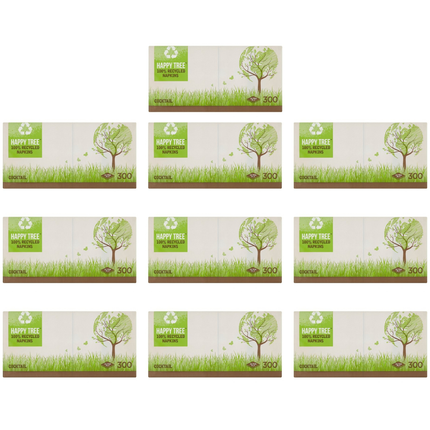 Happy Tree 10 x 300 Cocktail Ultra Ply Napkins wholesale case for bars cafes restaurants and catering