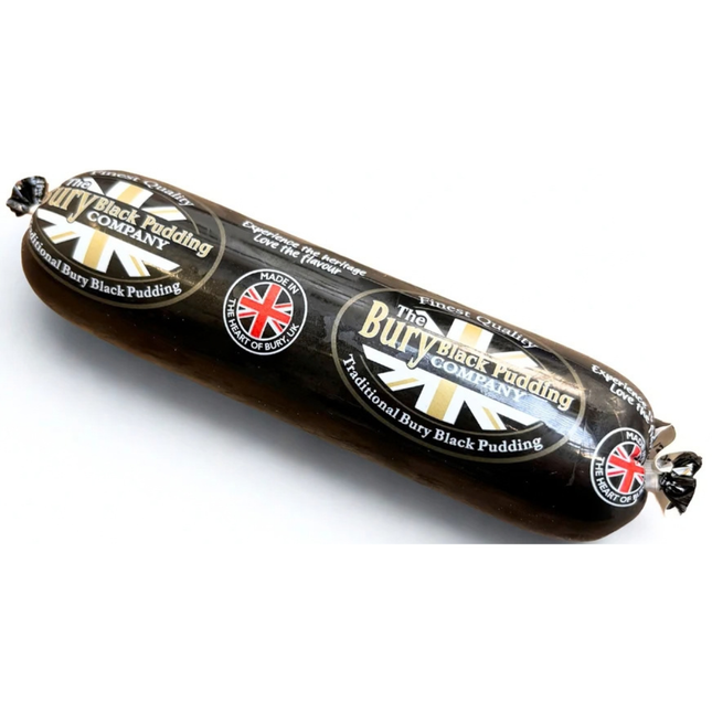 The Bury Black Pudding Company Traditional Bury Black Pudding 454g for British breakfast catering