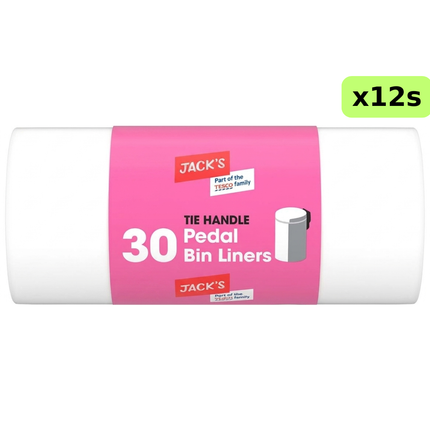 Jack's 12 x 30 Tie Handle Pedal Bin Liners 360 Bags