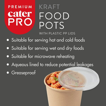 CaterPro Premium 30 Kraft Food Pots 681ml | Wholesale Food Packaging