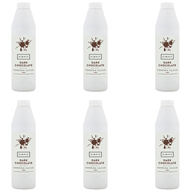 Simply Dark Chocolate Flavour Topping Sauce 6 x 1kg | Bulk Chocolate Dessert Sauce