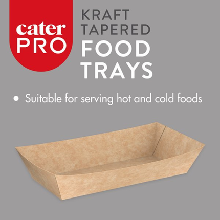 CaterPro 9 x 50 Kraft Tapered Food Trays | Bulk Wholesale Packaging