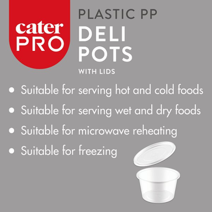 CaterPro 10 x 25 PP Deli Pots with Lids 454ml | Wholesale Food Containers