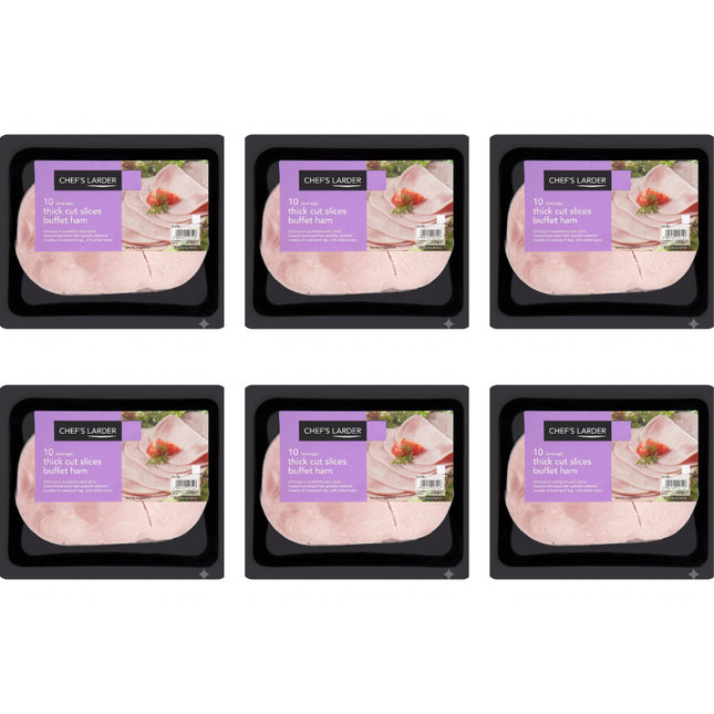 Chef's Larder Thick Cut Ham Slices 6 x 500g wholesale buffet ham