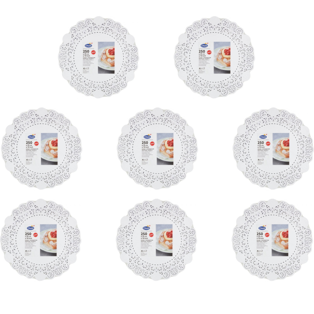 Duni Paper Doilies 8 x 250 packs, 2,000 wholesale catering doilies