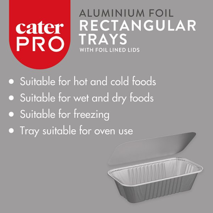 CaterPro 9 x 35 Aluminium Foil Rectangular Trays with Foil Lined Lids