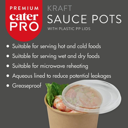 CaterPro Premium 7 x 40 Kraft Food Pots 340ml | Bulk Wholesale Food Packaging