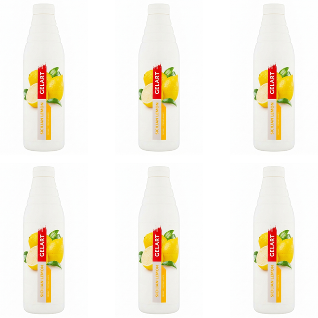 Gelart Sicilian Lemon Dessert Topping Sauce 6 x 1kg case for desserts and catering