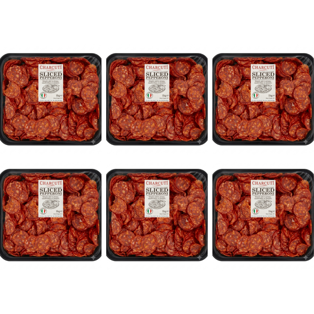 Charcuti Sliced Pepperoni 6 x 1kg wholesale pizza pepperoni