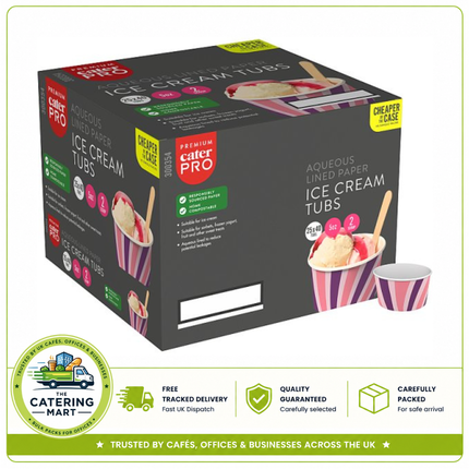 CaterPro Premium 25 x 40 Aqueous Lined Paper Ice Cream Tubs 5oz | Wholesale