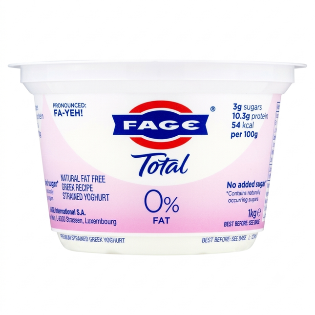 FAGE Total 0% Fat Natural Greek Strained Yoghurt 150g high protein fat free yogurt pot