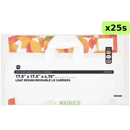 FyNite 25 pack Leaf Design Reusable LD Carrier Bags for retail and wholesale use