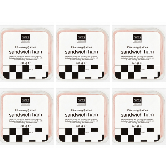 Chef's Essentials Sandwich Ham Slices 6 x 500g wholesale catering ham