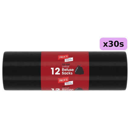 Jack's 30 x 12 Tie-Top Large Refuse Sacks 360 Bags
