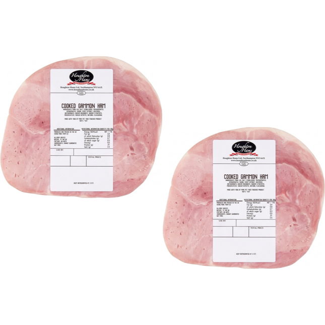Houghton Hams Honey Roast Cooked Gammon Ham wholesale case containing 2 x 2.7kg joints
