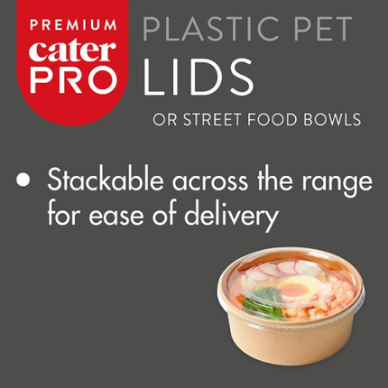 CaterPro Premium 6 x 50 PET Lids for Street Food Bowls | Bulk Wholesale