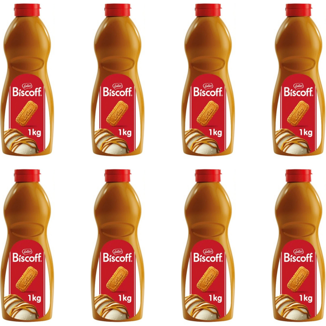 Biscoff Topping 8 x 1kg case of caramel biscuit dessert sauce for catering
