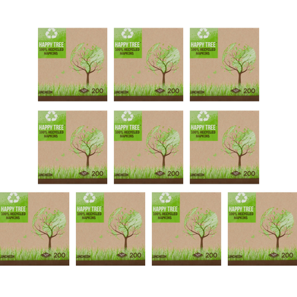Happy Tree 10 x 200 Luncheon Ultra Ply Napkins wholesale case for restaurants cafes pubs and catering