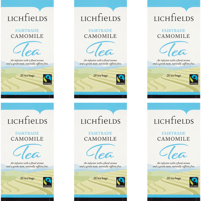 Lichfields Fairtrade Camomile Tea Bags 120 bags 180g for cafés hotels restaurants and catering