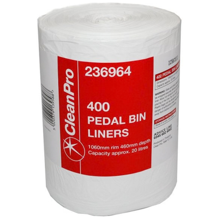 CleanPro Pedal Bin Liners 400pcs bulk wholesale commercial waste bags