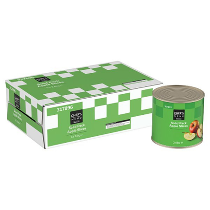 Chef's Menu Solid Pack Apple Slices 6 x 2.6kg | Wholesale Canned Apple