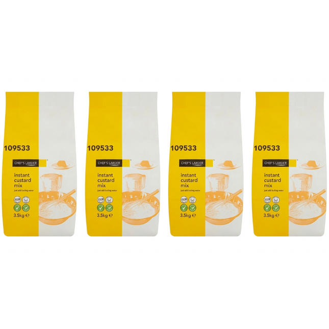 Chef's Larder Instant Custard Mix 4 x 3.5kg wholesale bulk case for catering