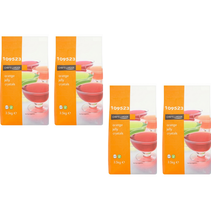 Chef's Larder Orange Jelly Crystals 4 x 3.5kg bulk catering jelly case