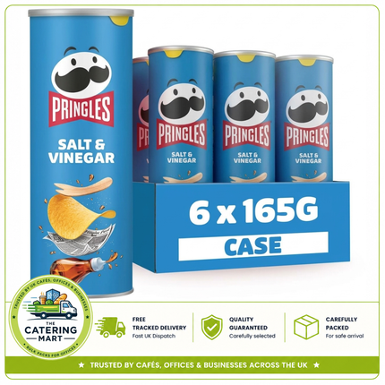 Pringles Salt & Vinegar Sharing Crisps 6 x 165g wholesale case