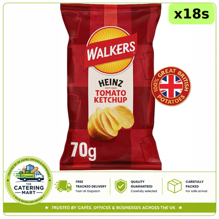 Walkers Heinz Tomato Ketchup Sharing Crisps 18 x 70g wholesale case