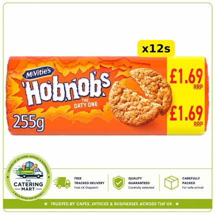 McVitie's Hobnobs The Oaty One wholesale case containing 12 x 255g packs of crunchy oat biscuits