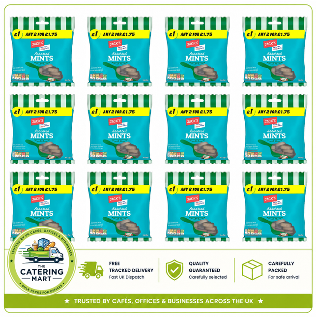 Jack's Assorted Mints 12 x 140g wholesale case of refreshing assorted mint sweets