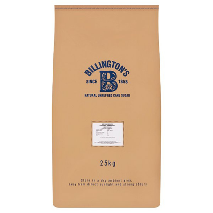 Billington's Natural Unrefined Cane Sugar 25kg wholesale catering sack of natural cane sugar