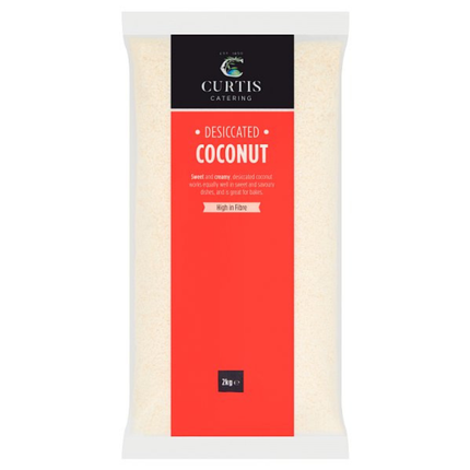 Curtis Catering Desiccated Coconut 2kg catering pack of dried coconut for cakes, biscuits, desserts and professional baking