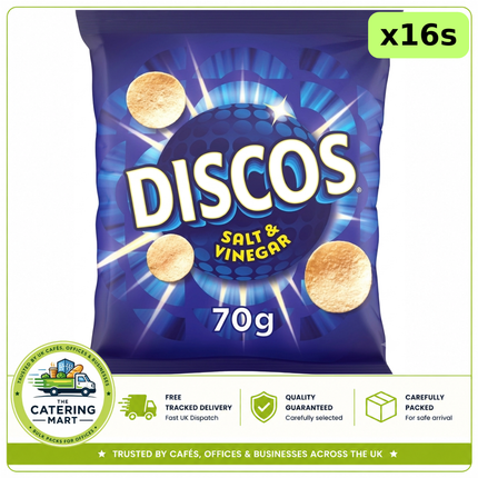 Discos Salt & Vinegar Crisps 16 x 70g bulk wholesale case
