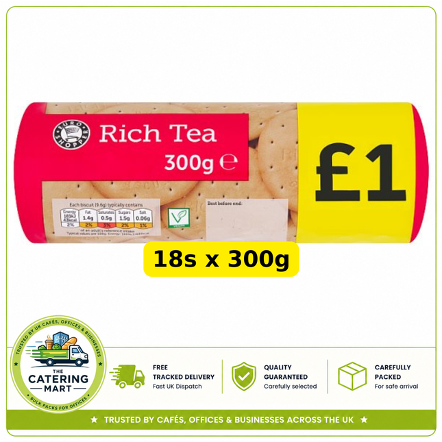 Euro Shopper Rich Tea Biscuits wholesale case containing 18 x 300g packs