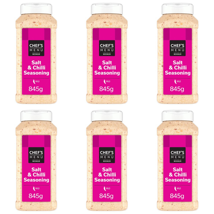 Chef's Menu Salt & Chilli Seasoning wholesale case containing 6 x 845g catering packs