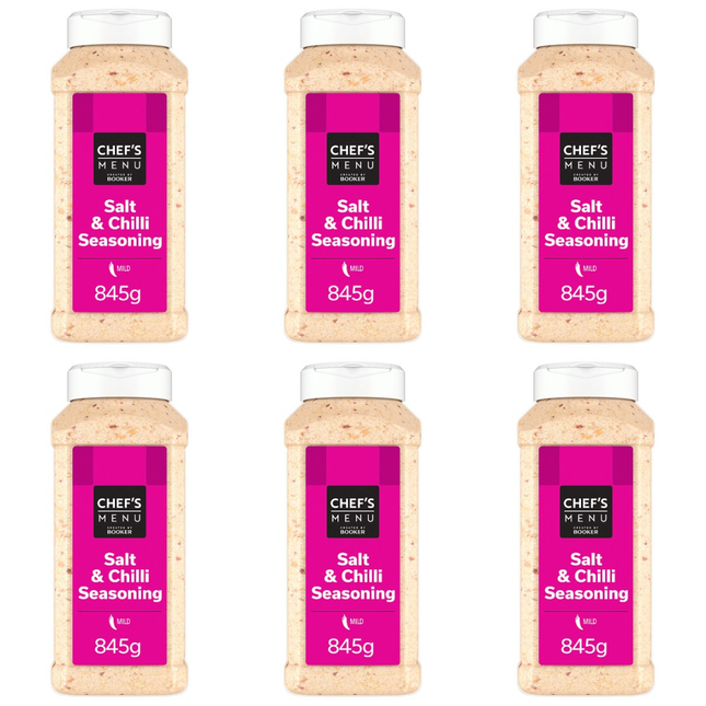 Chef's Menu Salt & Chilli Seasoning wholesale case containing 6 x 845g catering packs