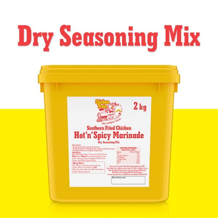 Chicken Train Southern Fried Chicken Hot 'n' Spicy Marinade Dry Seasoning Mix 2kg catering pack for spicy fried chicken and professional kitchens